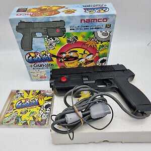 SONY PLAYSTATION GUN BULLET + GUNCON GUN JAPAN USED TESTED
