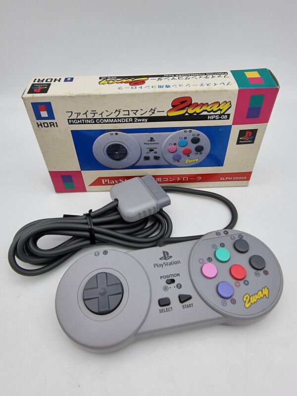 HORI FIGHTING COMMANDER 2WAY HPS-08 PLAYSTATION PS1 BRAND NEW
