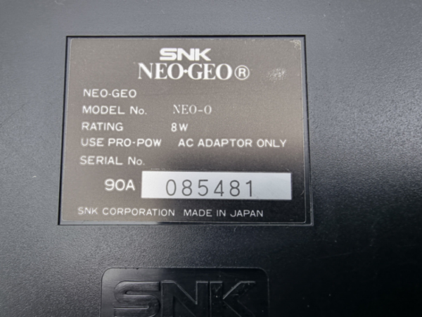 NEO GEO AES CONSOLE+ADAPTER 100-240V USED LOW SERIAL 085481 NEO-O - Image 5