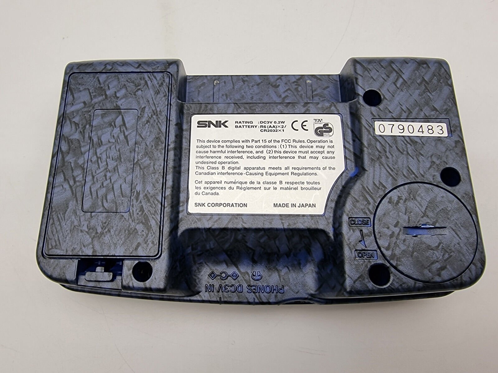 NEO GEO POCKET CONSOLE BLUE CAMOUFLAGE JAPAN USED TESTED - Image 2