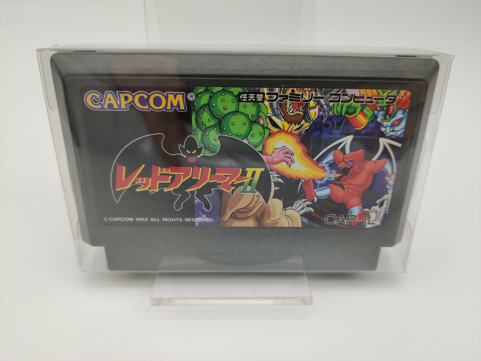 RED ARREMER II 2 MAKAIMURA GHOSTSN GOBLINS+ PLASTIC SHELL FAMICOM USED