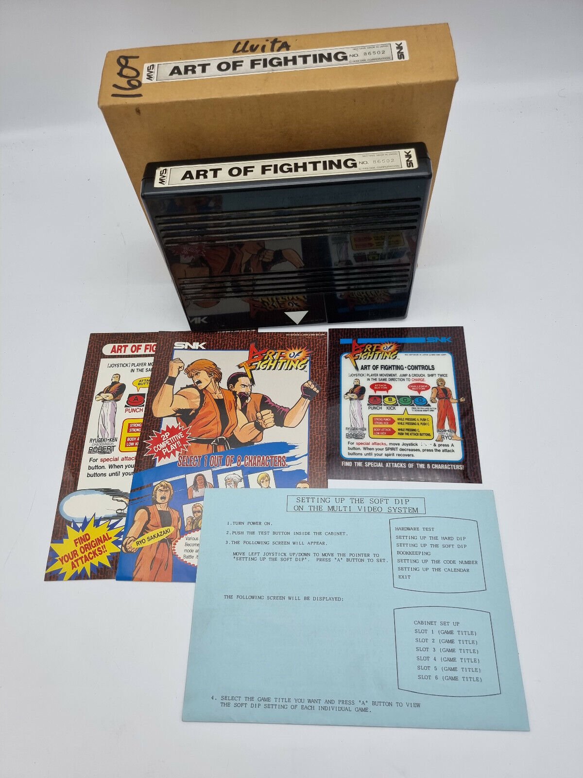 ART OF FIGHTING ORIGINAL KIT MATCH SERIAL 86502 NEO GEO MVS USED