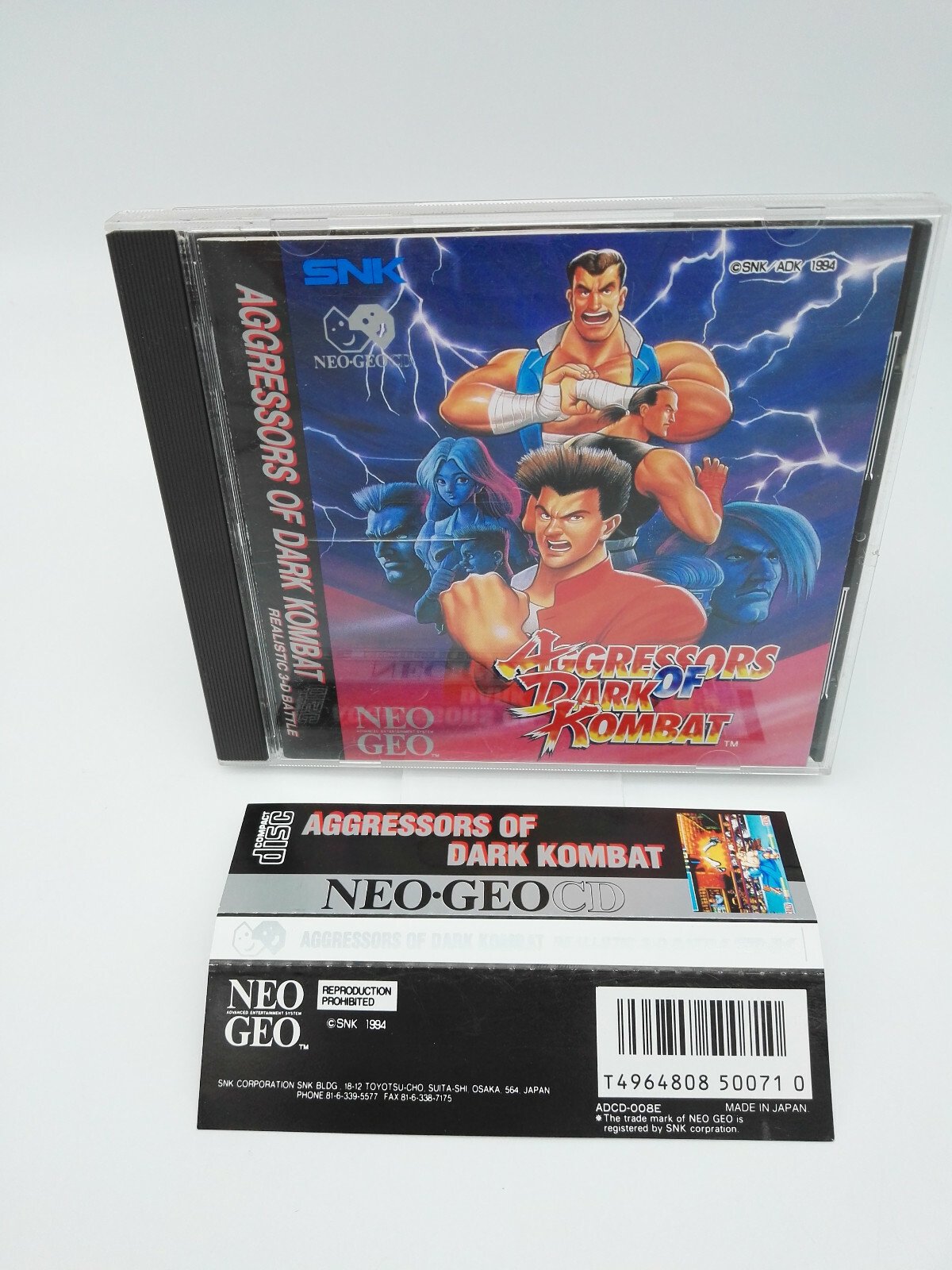 NEO GEO CD AGGRESSORS OF DARK KOMBAT SPINE CARD USA USED