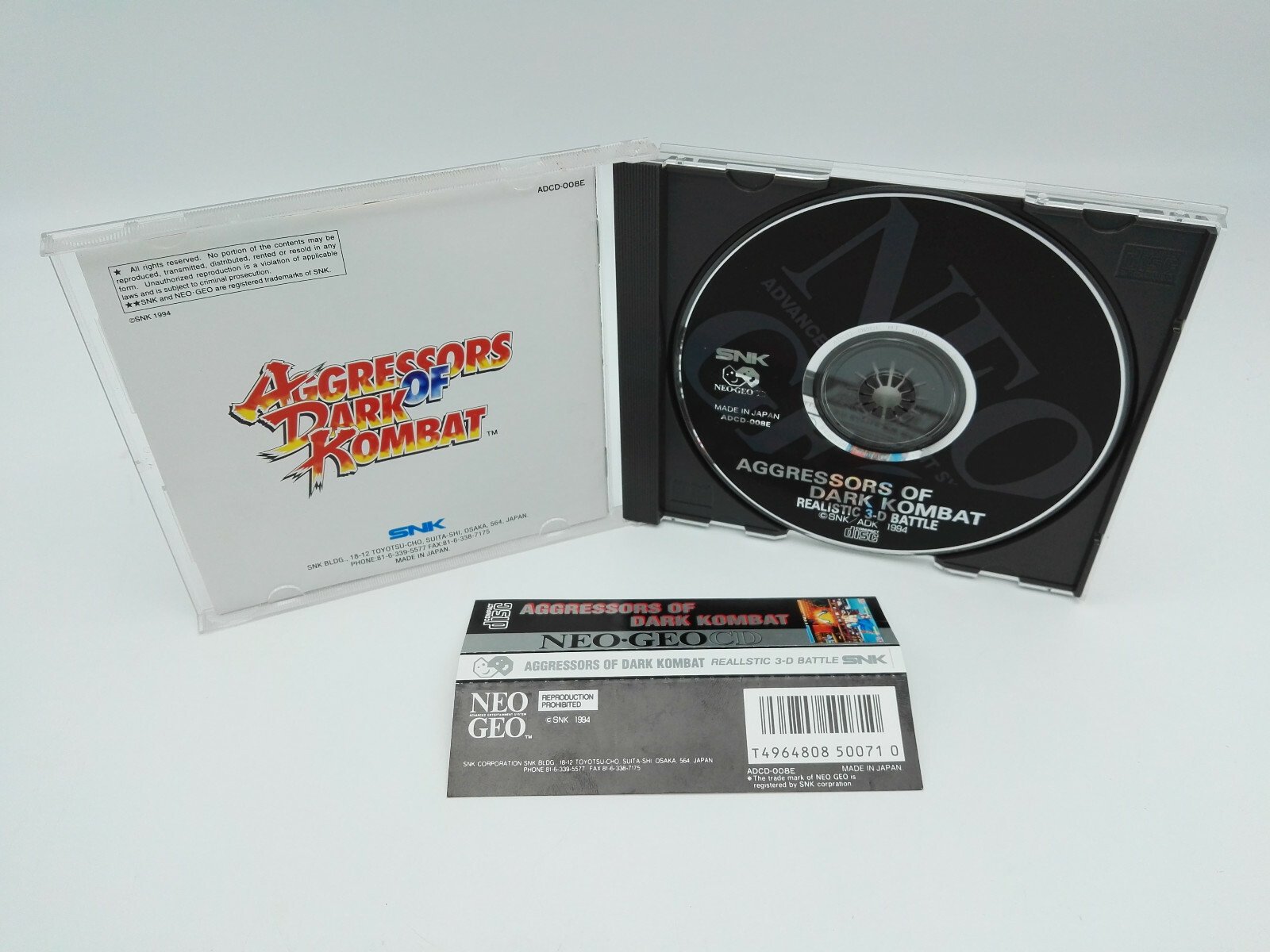 NEO GEO CD AGGRESSORS OF DARK KOMBAT SPINE CARD USA USED - Image 3