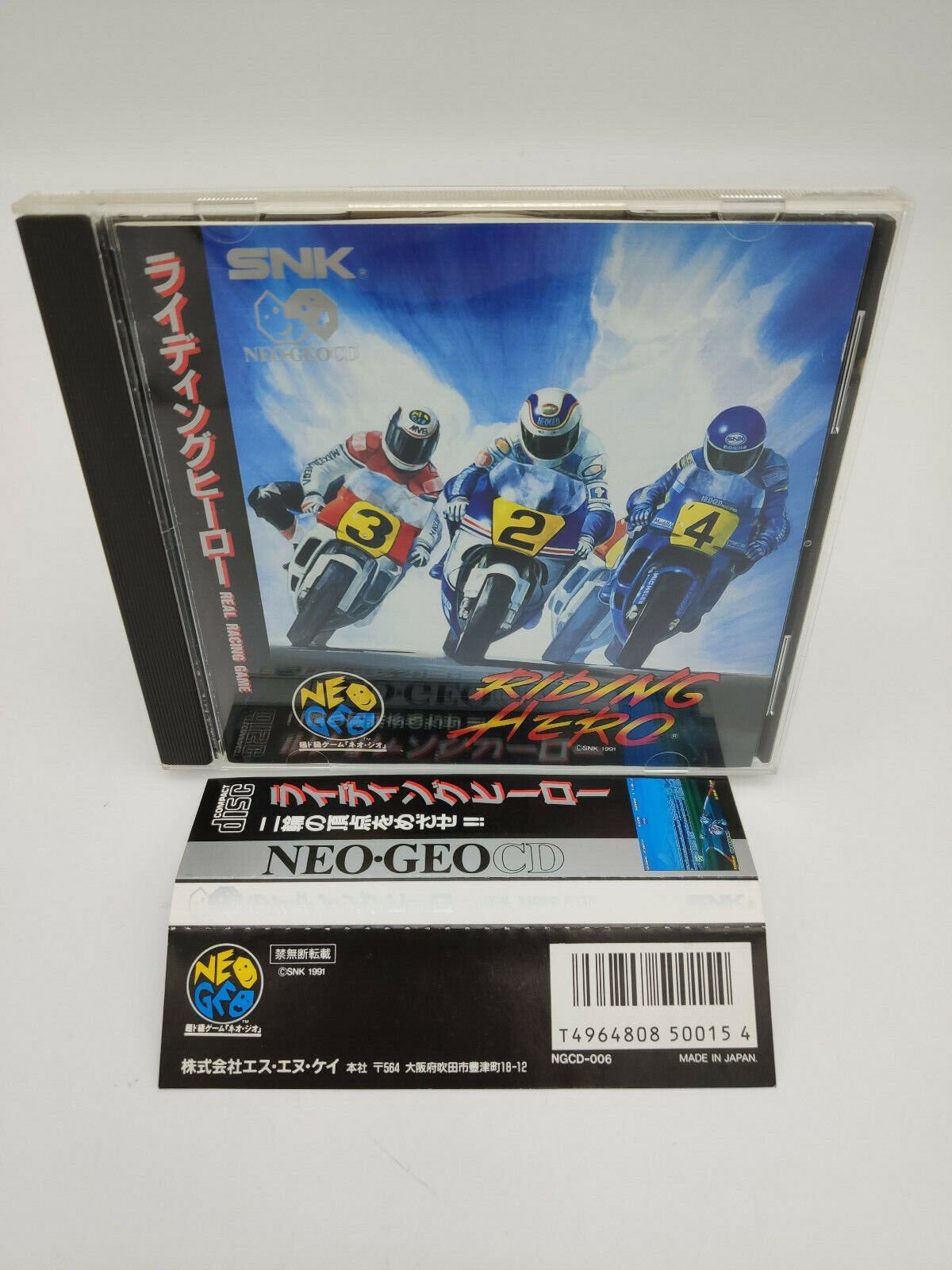 RIDING HERO SPINE CARD NEO GEO CD JAPAN USED TESTED
