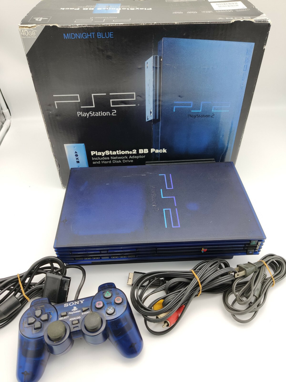 CONSOLE PLAYSTATION 2 MIDNIGHT BLUE SCPH-50000 MB/NH BOX TESTED JAPAN